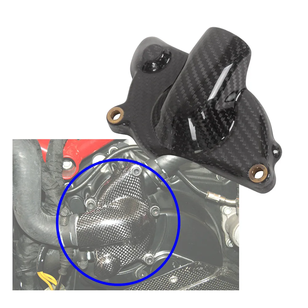 Motorcycle Carbon Fiber Engine Pump Water Cover Gloss Side Panel Cafe Racer Accessories For Ducati 749 999