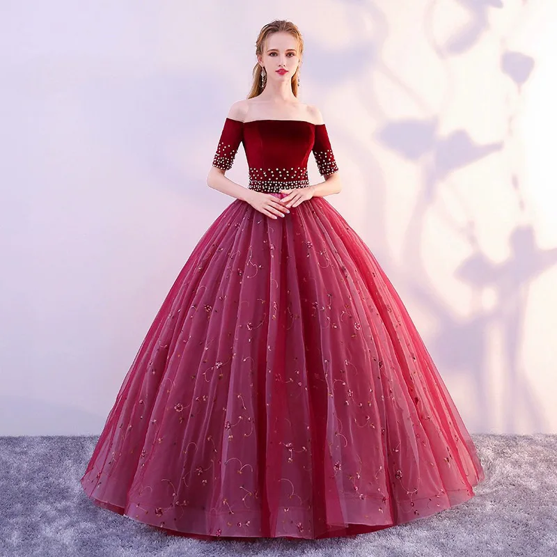 2026 New Women's Colored Yarn One Shoulder Evening Dress Fashionable Slimming New Year's President's Back Strap Dress