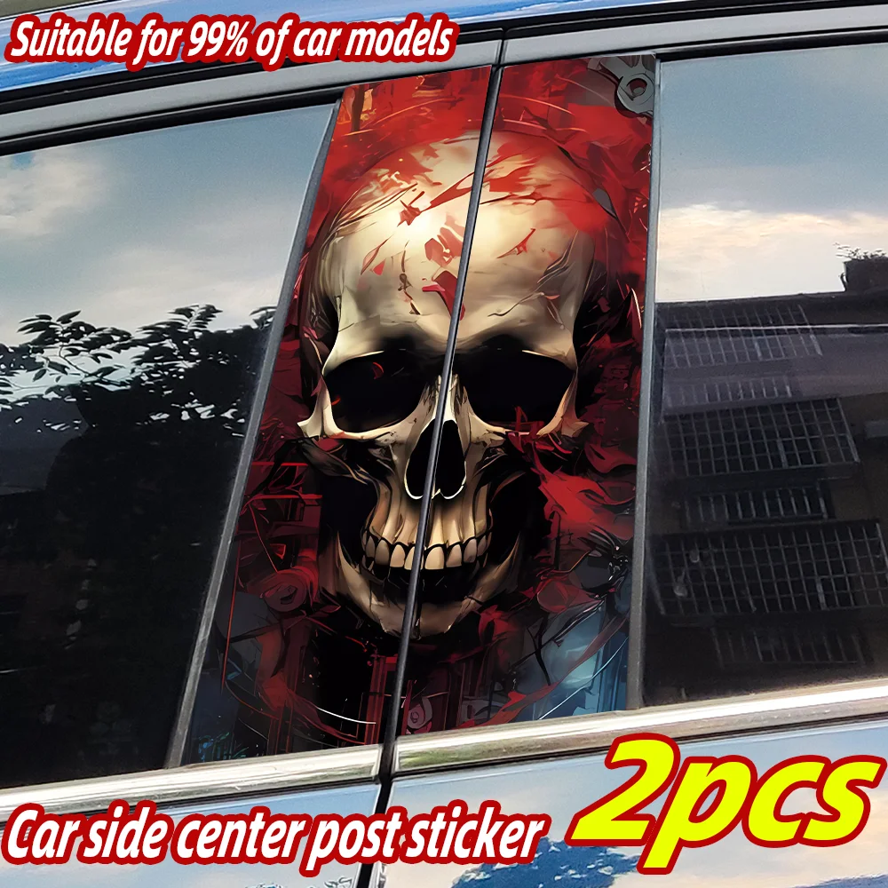 

Skull Car Stickers Funny Auto B Pillar Waterproof Decoration DIY Scratches Cover Car Doors Pillar Sunscreen Decals Accessories