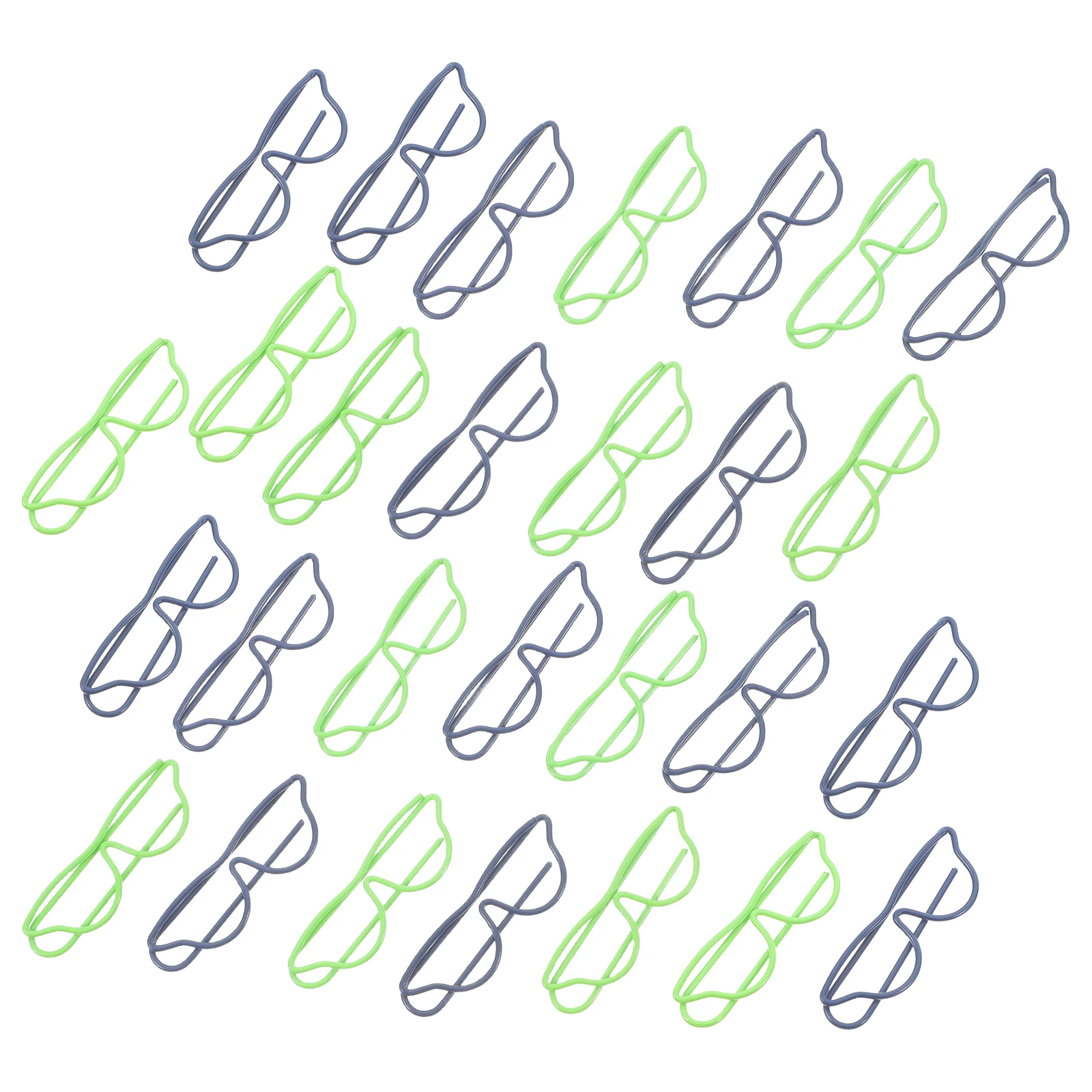 

40pcs Paper Unique Metal Eyeglass Shaped Office Supplies File Organizing Clips Funny Notebook Journal File Organizing Clips