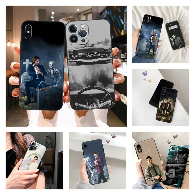 Black Matte Phone Case for iphone 16Pro 15 14 13 12 Mini 11 16 Pro Max 7 8 Plus X XS XR Supernatural Jensen Ackles Soft Cover