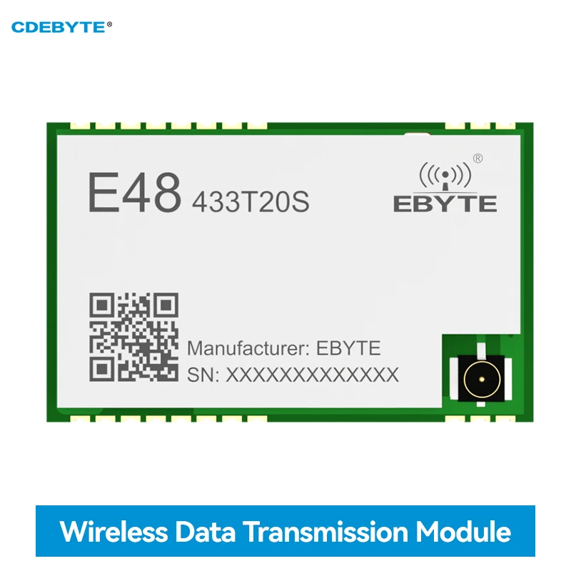 

Wireless Module 433MHz 20dBm CDEBYTE E48-433T20S Frequency-Hopping SoC 3.5KM SMD Retransmission RSSI Low Power Consumption