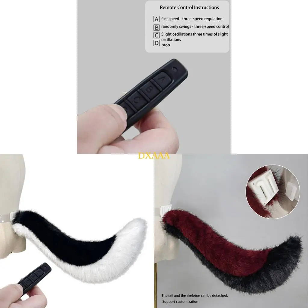 

DXAA Electric Wolf Foxes Cats Tail Remote Control Wagging Tail for Halloween Party
