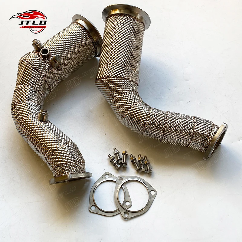 High Performance Aftermarket Downpipe For Lamborghini Urus 4.0T V8, Euro 6 Compliant With OPF/GPF, Includes Heat Shield, 304SS