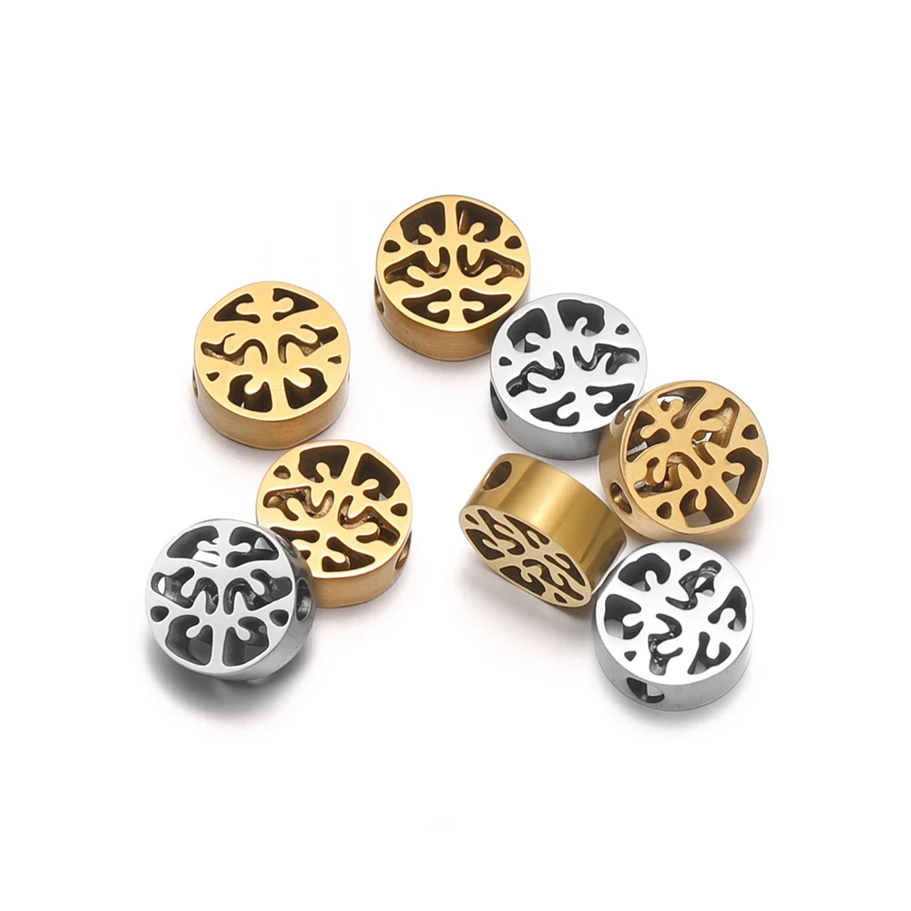

5 шт. водонепроницаемые бусины из нержавеющей стали «Древо жизни» позолоченные бусины-разделители для DIY женщин изготовление ювелирных изделий ожерелье браслет фурнитура