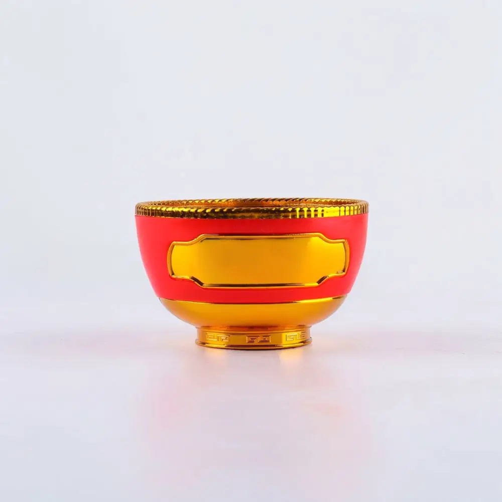 Buddhist Ritual Supplies Gold Plated Plastic Wine Tea Pot Cup Lotus Tray For Home Temple Altar Worship Decoration Set