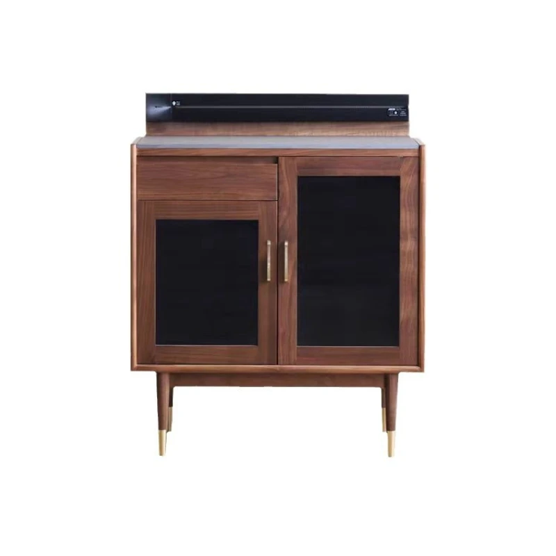 Walnut sideboard storage multifunctional sideboard slate