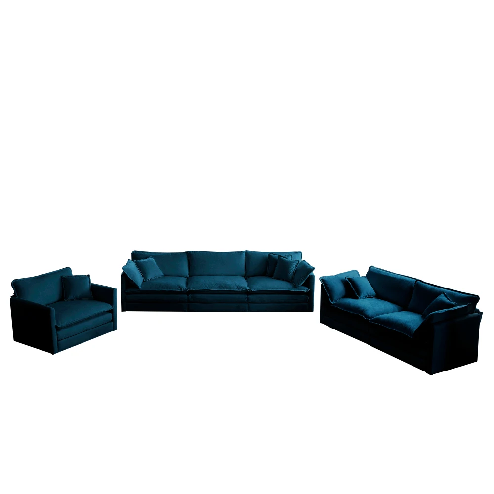 

Modern Sofa Couch, 3 Piece Set Extra Deep Seat Sectional Sofa for Living Room, Oversized Sofa