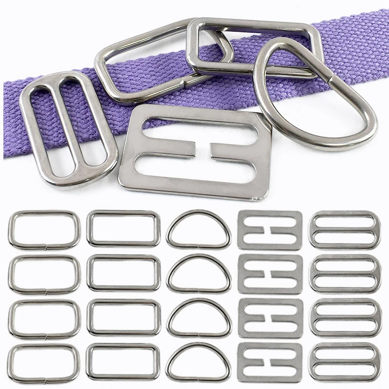 

5/10P 20/25/32/38mm Stainless Steel Ring Buckles Sewing Webbing Rings Clasp Strap Dog Collar Carabiner Loops Hook Bags Body Kit