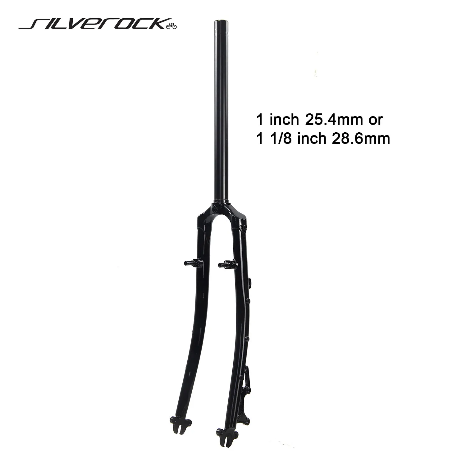 

SILVEROCK Chrome Steel Road Bike 700C Rigid Fork inch 25.4mm 1 1/8 Disc V Brake Threadless Lug Classical Road Bicycle Forks