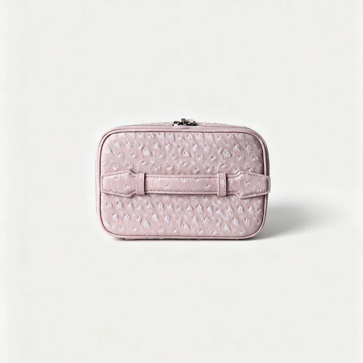 Neue Kosmetiktasche aus Straußenleder, tragbarer Reise-Kosmetik-Organizer, schneeweiß, für Damen, Handtasche, Toilettenartikel-Etui, Kosmetikbeutel – Detail 17