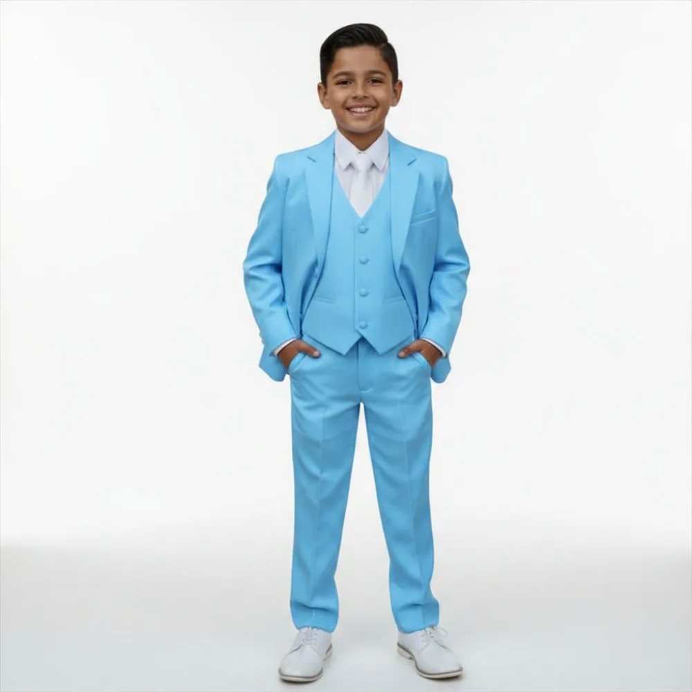 3 Pieces Kids Wedding Suit Gentleman Formal Outfit Child Groom Tuxedo Set Including Blazer Performance Boy Photograph Banquet