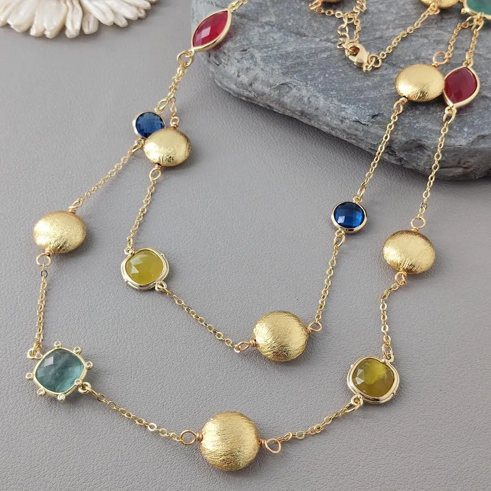 

Y·YING массивное ожерелье с воротником из настоящего камня, кристалл и нефрита, многослойное ожерелье, женские подарки, цепочка, дизайнерские ювелирные изделия