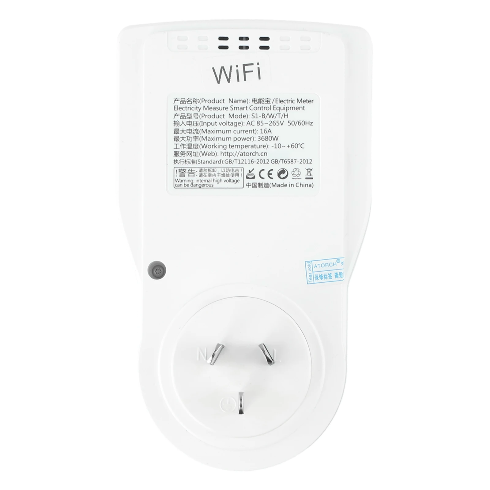 AC Power Meter Digital Wattmeter WiFi Version Measuring Current up to 10A Measures Energy Consumption up to 1999kWh