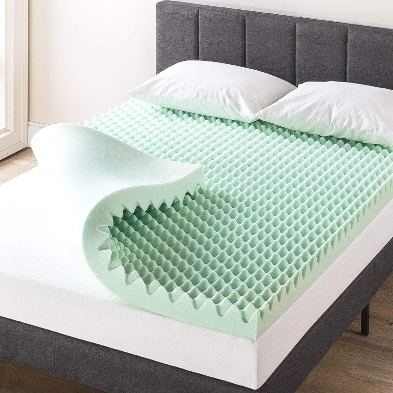

Mattress 4 Inch Egg Crate Memory Foam Mattress Topper with Calming Aloe Infusion, CertiPUR-US Certified, King