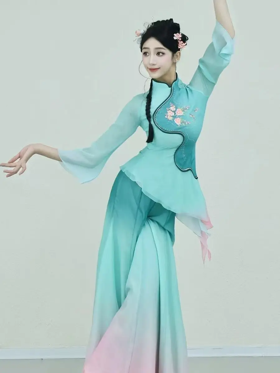 エレガントな古典舞踊衣装女性用ファンダンス春分ステージパフォーマンス服ドリフティングスタイル清舞踊