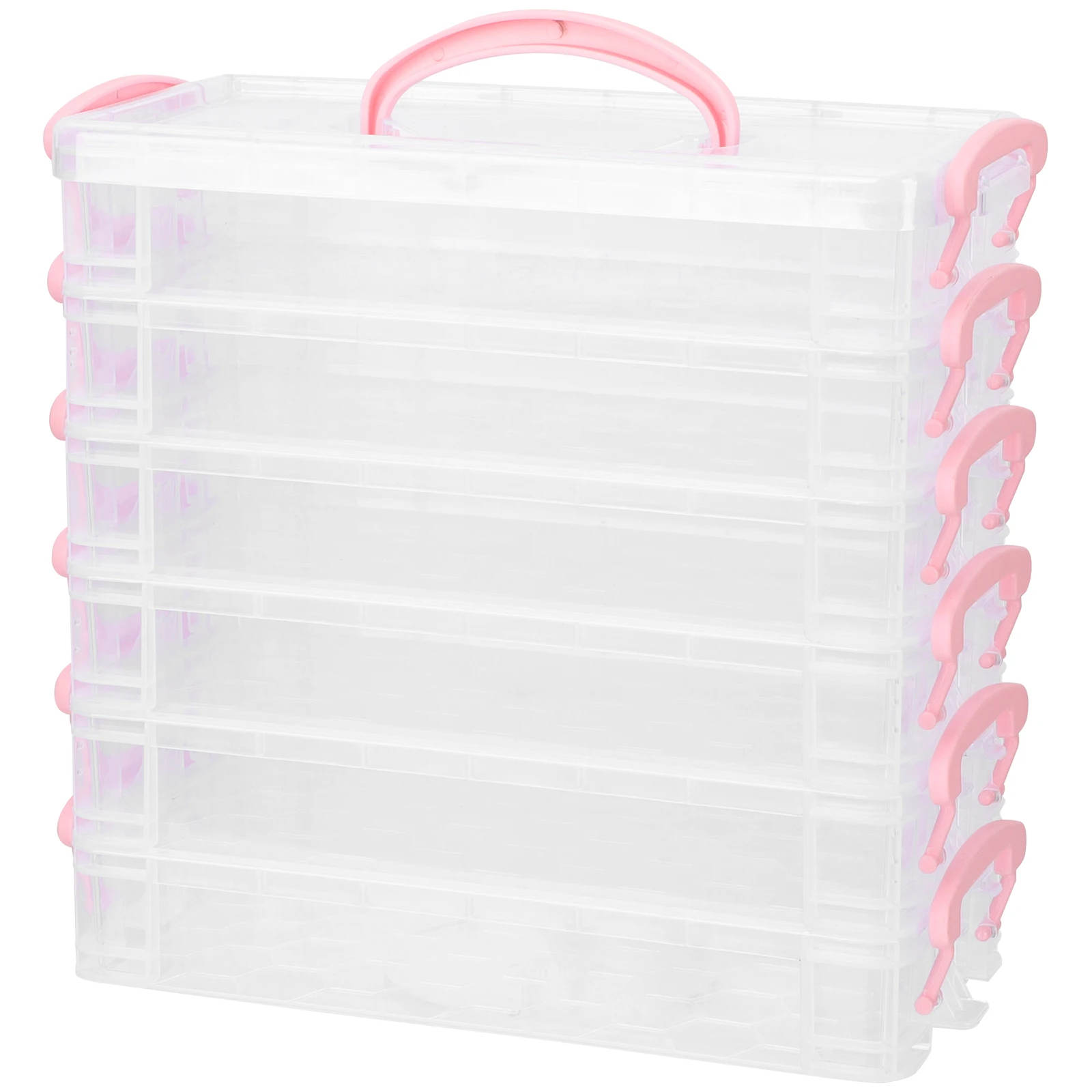 

Plastic Pencil Case Large Capacity Organizer for Students Stackable Design Transparent Pen Storage Box Portable Holder