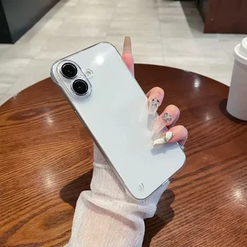 Çerçevesiz ince temizle sert arka kapak kılıf iPhone 16 15 Pro Max artı iPhone16 Pro darbeye Coque telefon kılıfları