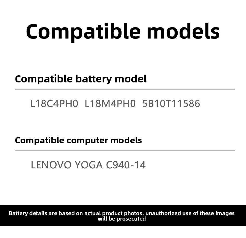 Batteria per notebook 7820mAh L18C4PH0 per LE Lenovo YOGA C940-14IIL 81Q9 L18M4PH0 L18C4PH0