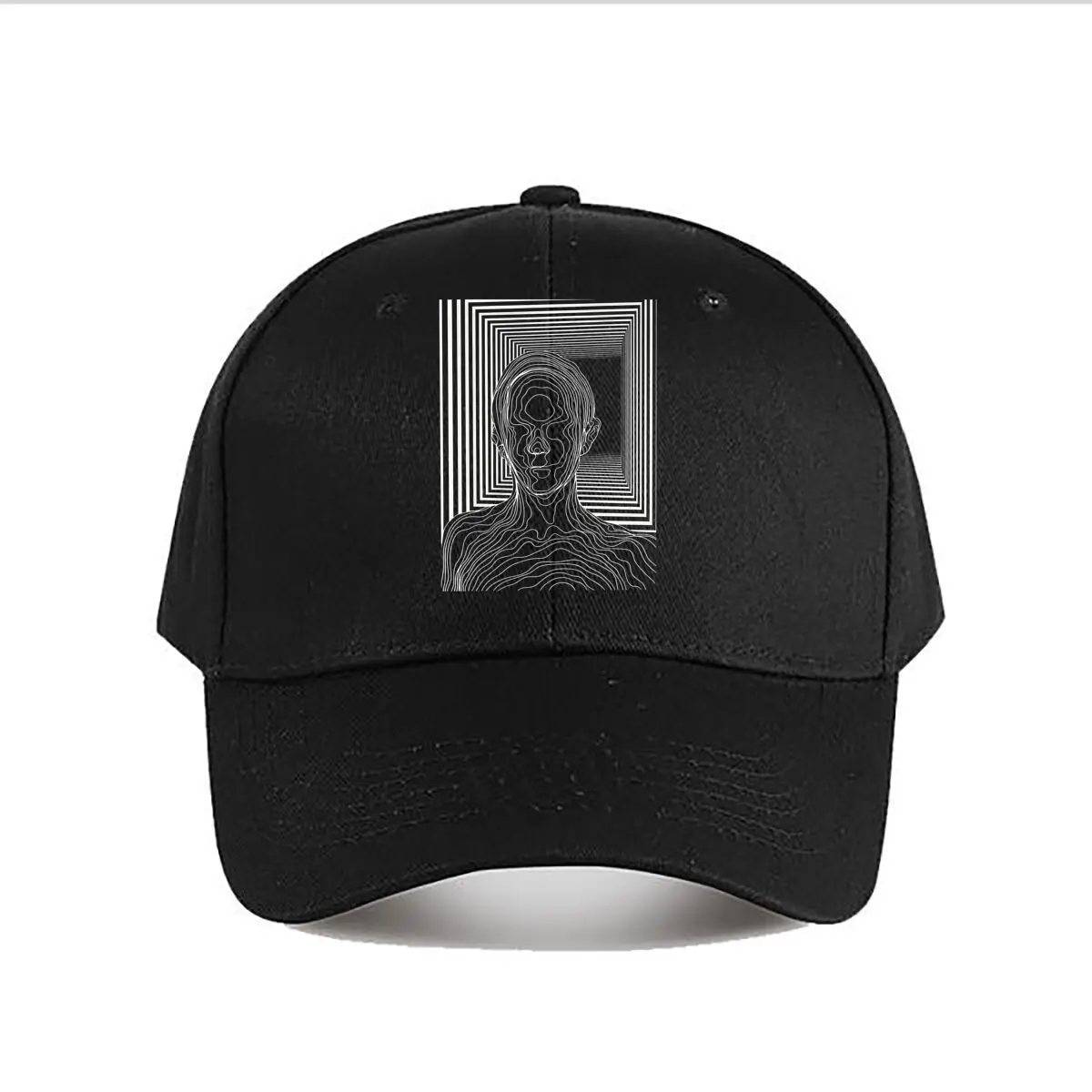 Oversized Vintage With Abstract Human Face Line Art Print Baseball Cap Fashion Men Sunhat Women's Outdoor Sports Snapback Cap