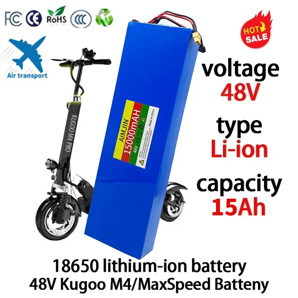 

13S4P 48V 15Ah 2000watt 18650 Lithium ion Battery Pack for Kugoo M4/M4Pro/ M5/M5Pro Electric Scooter Battery Pack