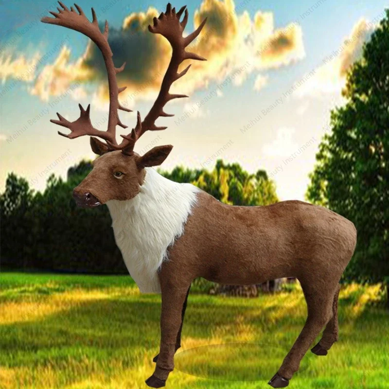 Simulated Reindeer Elk Christmas Deer Model Simulated Animal Fur Crafts Christmas Shopping Mall Decorative Props Ornament