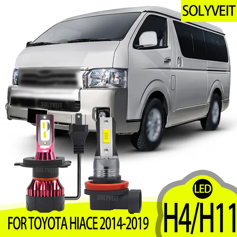 

LED Headlight H4 Dual High Low Beam H11 Foglamp Bulbs Silent Operation 6000k FOR Toyota HiAce 2014 2015 2016 2017 2018 2019