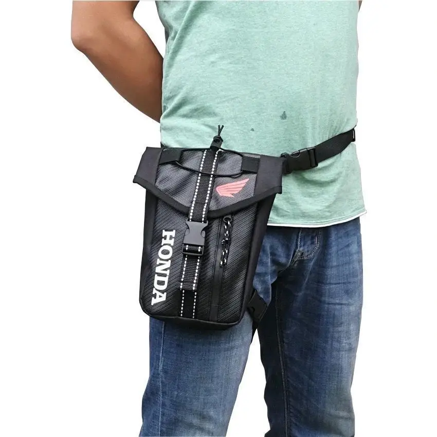 Honda Racing Motorcycle Waist Bag Waterproof Leather Purses Men Women Waist Pack Leg Bag Waist Motorbike Riding Belt Pack view 4