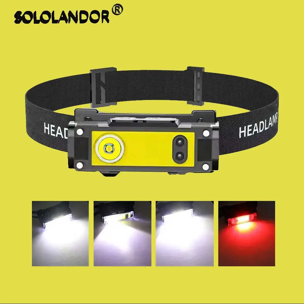 Powerful LED Headlamp with Motion Sensor Fishing Lantern USB Rechargeable 18650 Flashlight Waterproof Torch Headlight