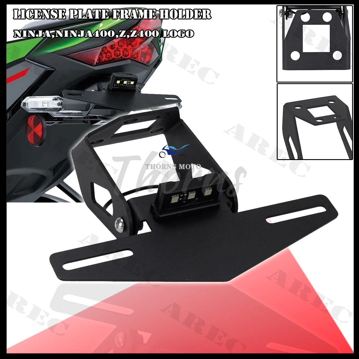 

License Plate Holder Bracket Frame Tail Tidy Eliminator for KAWASAKI NINJA 400/250 NINJA400 NINJA 500 250 Z400 2018-2025