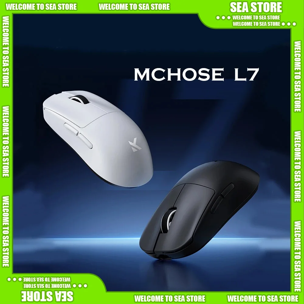 MCHOSE L7 Ultra Pro Mouse PAW3395 8K Three Mode Bluetooth Wireless Customized Gaming E-sports Mosue Ergonomics Accessories Gift