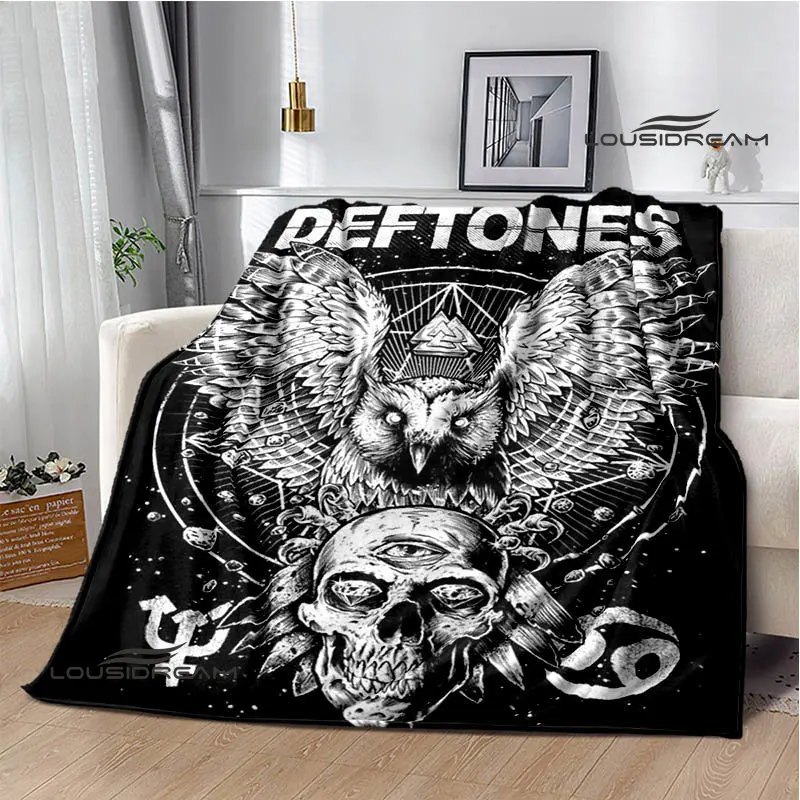 Deftones band logo printed blanket kids blanket flannel soft cozy blanket home travel blanket birthday gift decoration