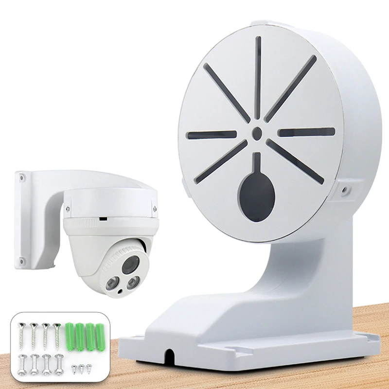 Durable L-Shaped Plastic Dome Camera Mount for Home Office CCTV Security Wall-Mounted Indoor/Outdoor Dual-Purpose Accessory