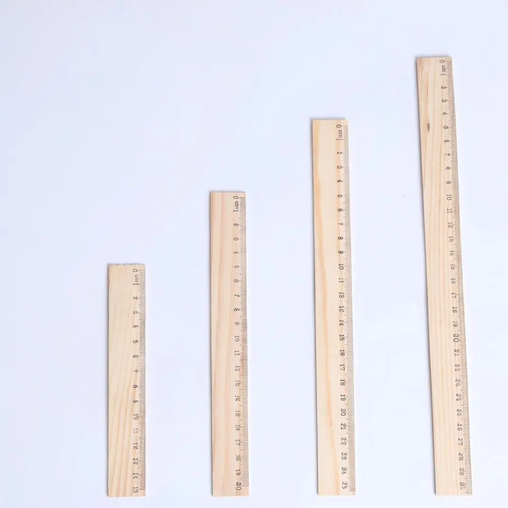 High Quality Wooden Ruler Straight Edge Measurement Tool School Office Supplies Drafting Stationery Precise Durable Pine