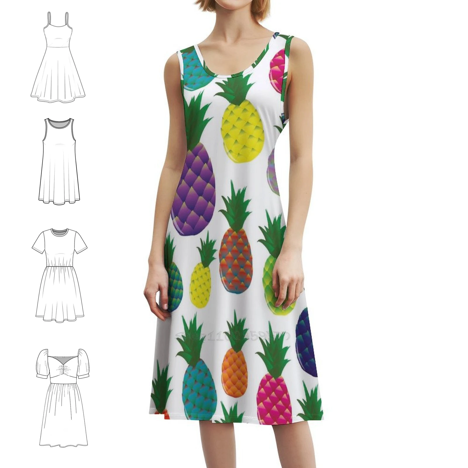 

Вечернее шикарное платье в стиле бохо, элегантное модное пляжное свадебное платье, разноцветные цвета, радужные фрукты, тропические женские платья