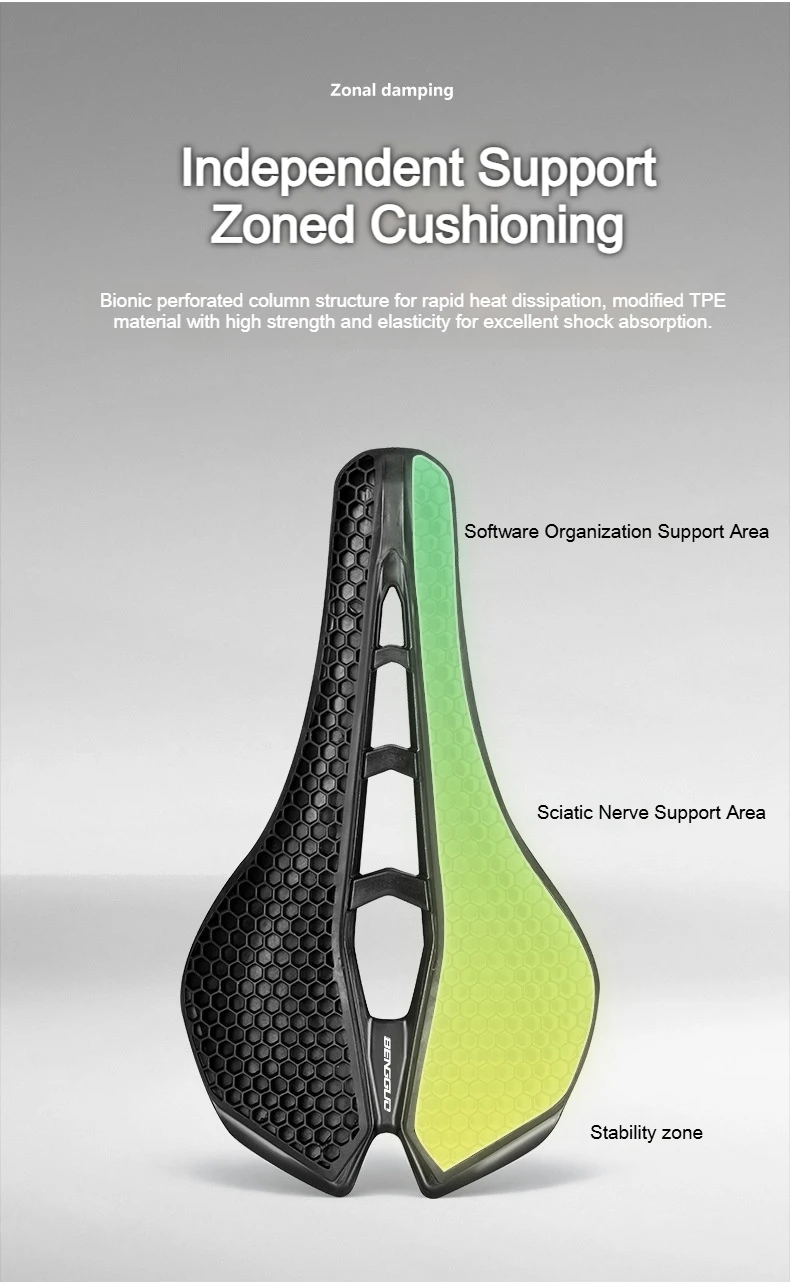 BENGGUO 3D Bionischer Wabensitz für MTB Rennrad Sitzkissen Kohlefaser Hohl Komfortabel Atmungsaktiv Fahrradsitz Zubehör – Detail 8