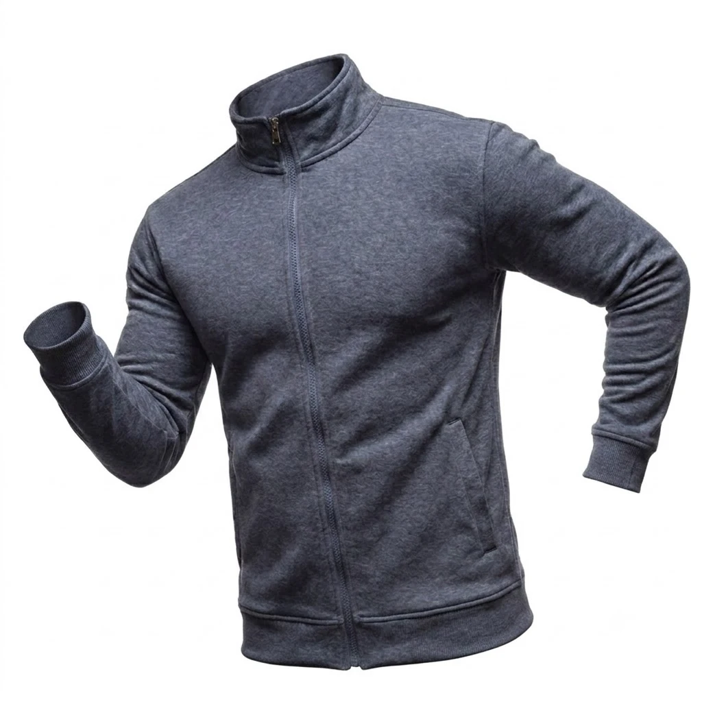 Herren-Sweatshirts mit Reißverschluss, Mock-Neck-Gym-Jacke, leichte Sweatcoats mit Reißverschluss, Outdoor-Sport-Langarm-Freizeitjacke. – Detail 9