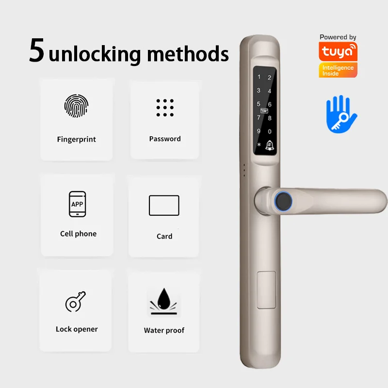 Security Smart Slim Door Lock Ttlock Cerraduras Inteligentes Aluminum Alloy Waterproof Password Fingerprint Digital Smart Lock