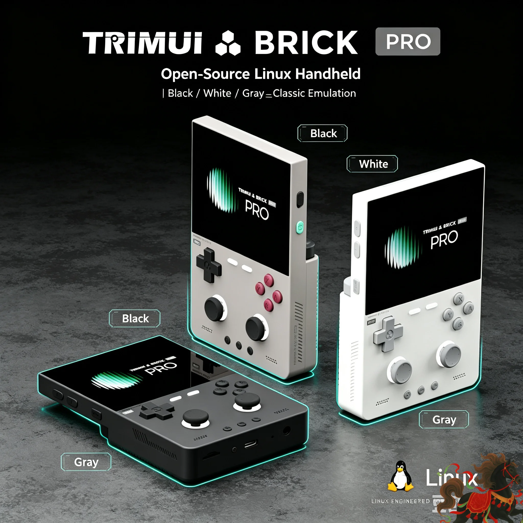 TRIMUI BRICK PRO T4040 Game Console 3.95 inch IPS Linux 32GB 5000mAh Open Source Retro Gaming Gift