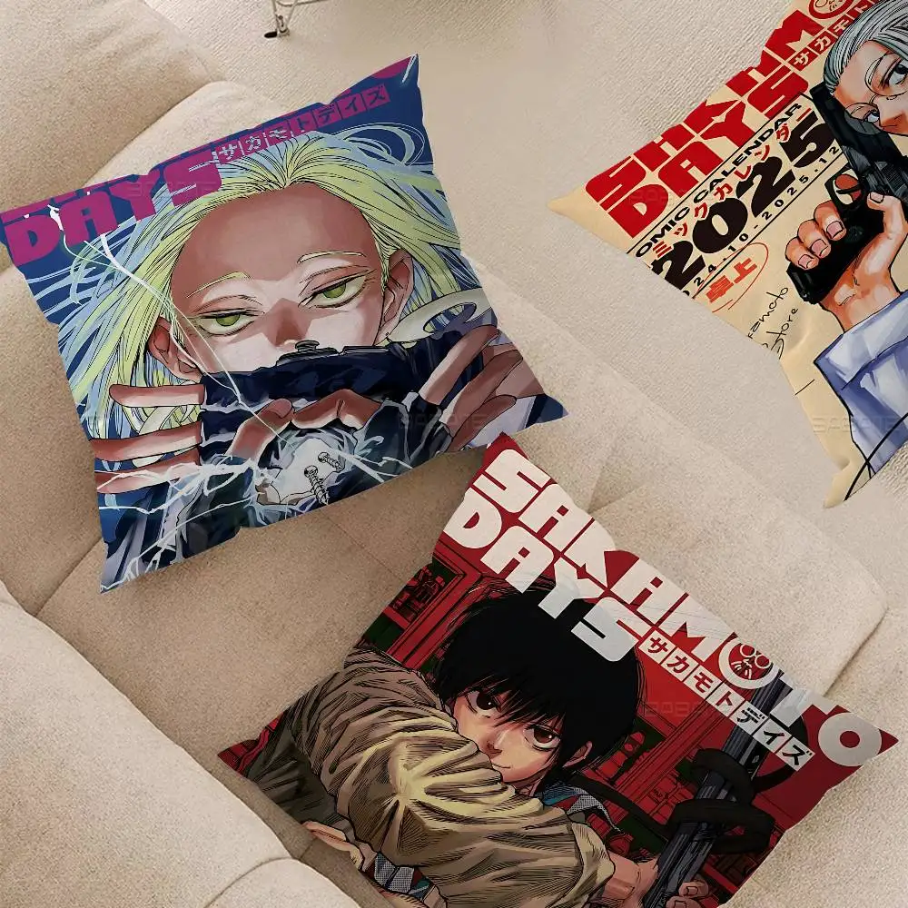 

Популярная японская аниме SAKAMOTO DAYS, подушка в подарок, украшение для дома и офиса, спальня, диван, автомобильная подушка, чехол 45x45