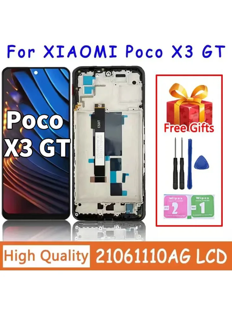 Wysokiej jakości wyświetlacz LCD z ekranem dotykowym do Xiaomi POCO X3 GT, digitizer, części zamienne do POCO X3GT LCD, wyświetlacz 21061110AG — zdjęcie produktu 7