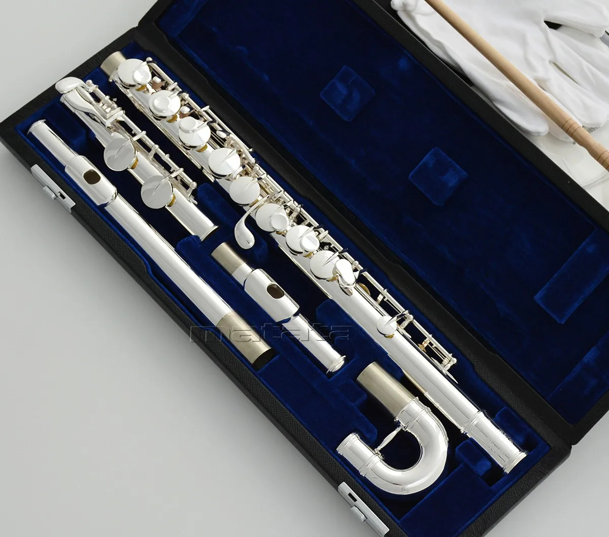Fast Ship Silver Alto Flute G Tone With Straight curved headjoin 16 Closed Hole MTFL-501