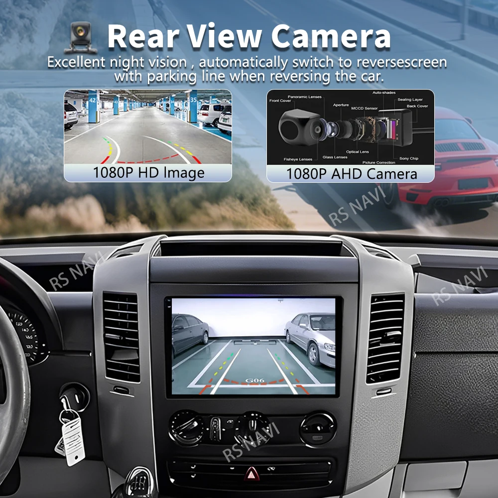 Android 16 For Benz Sprinter Volkswagen Crafter 2006 - 2016 2K QLED Android Car Radio Multimedia Video Player GPS Stereo CarPlay