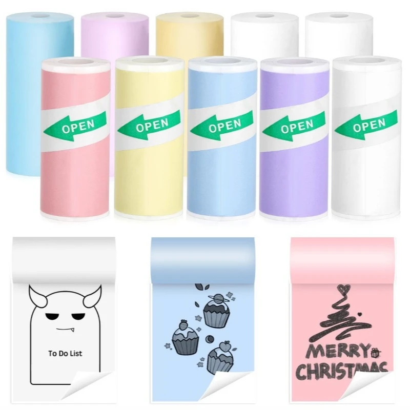 57X25mm ورق حراري صغير الطباعة ملصق ذاتي اللصق للطابعات الصغيرة تشكل آلة طفل كاميرا ملصقات استلام التسمية