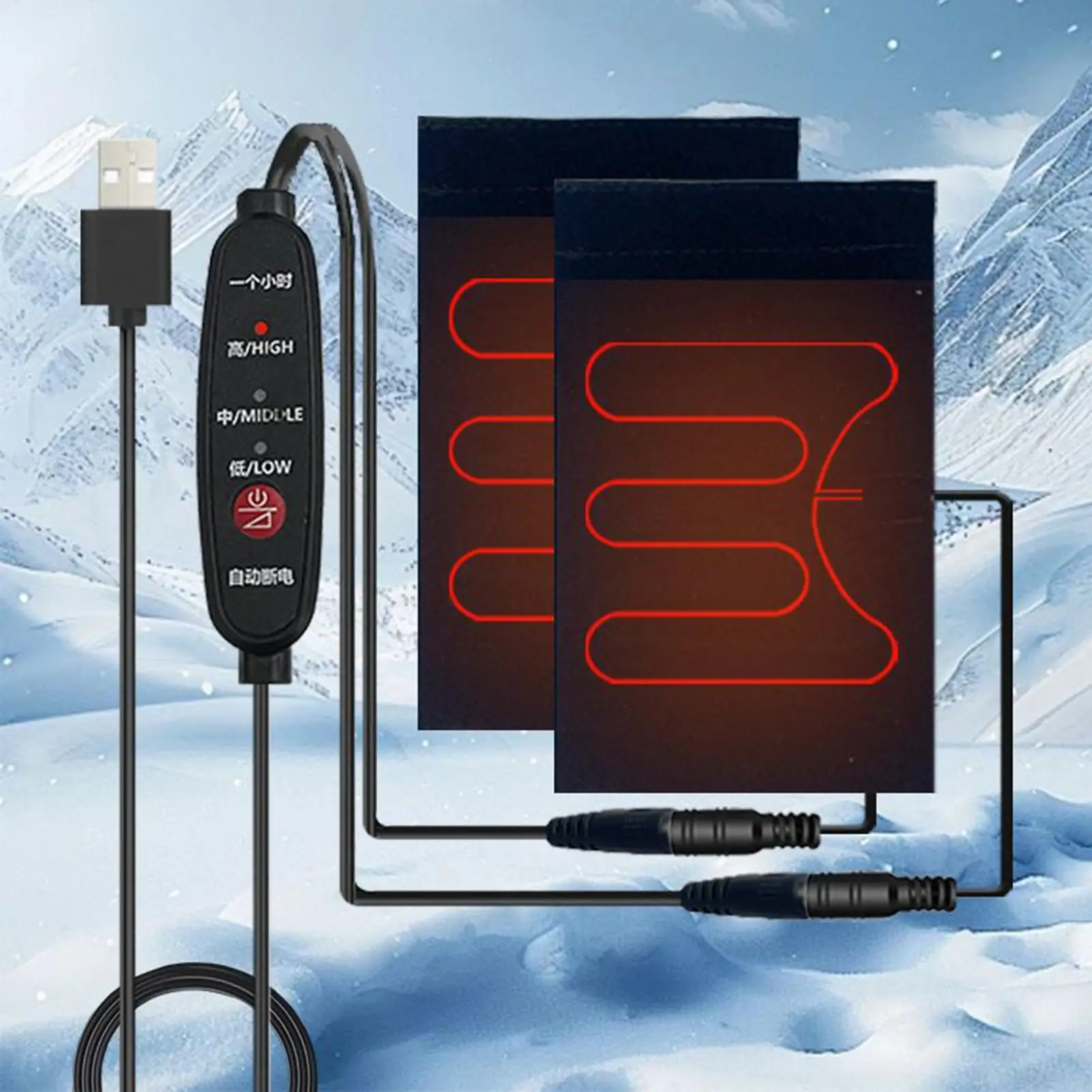 

5 В мотоциклетные ручки с подогревом, 3 передачи, регулируемый USB электрический подогрев, велосипед, мотоцикл, ручка для мотокросса, грелка для руля