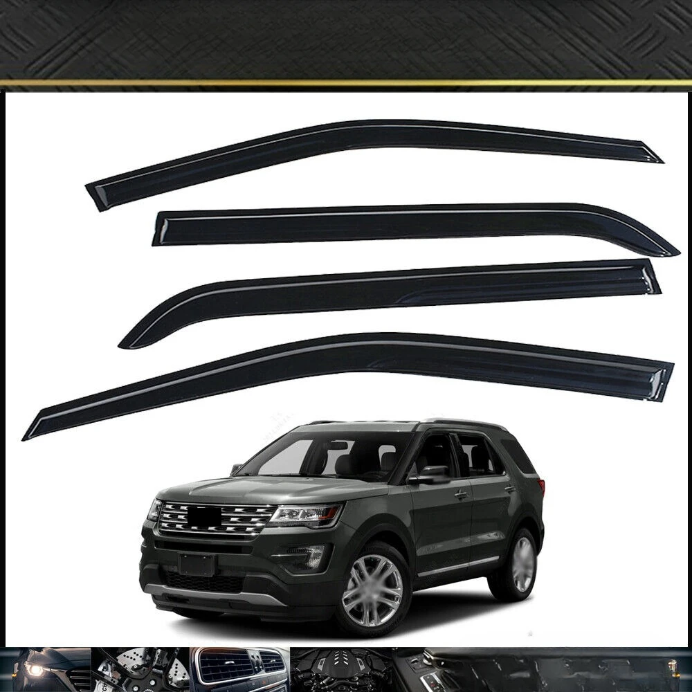 Window Visor For Ford Explorer 2011-2019 Sun Rain Guards Wind Shade Smoke Black United States