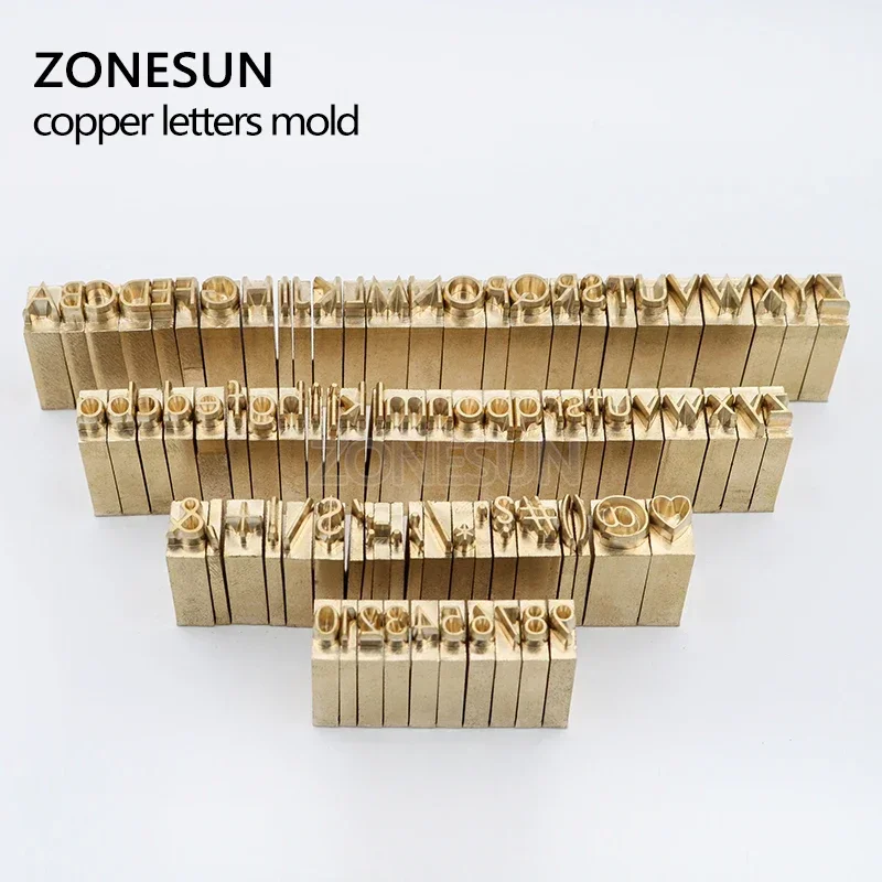 ZONESUN Custom CNC Brass Stamp Letters T-slot Alphabet Mold Hot Foil Stamping Font for Leather Wood Logo Branding Iron