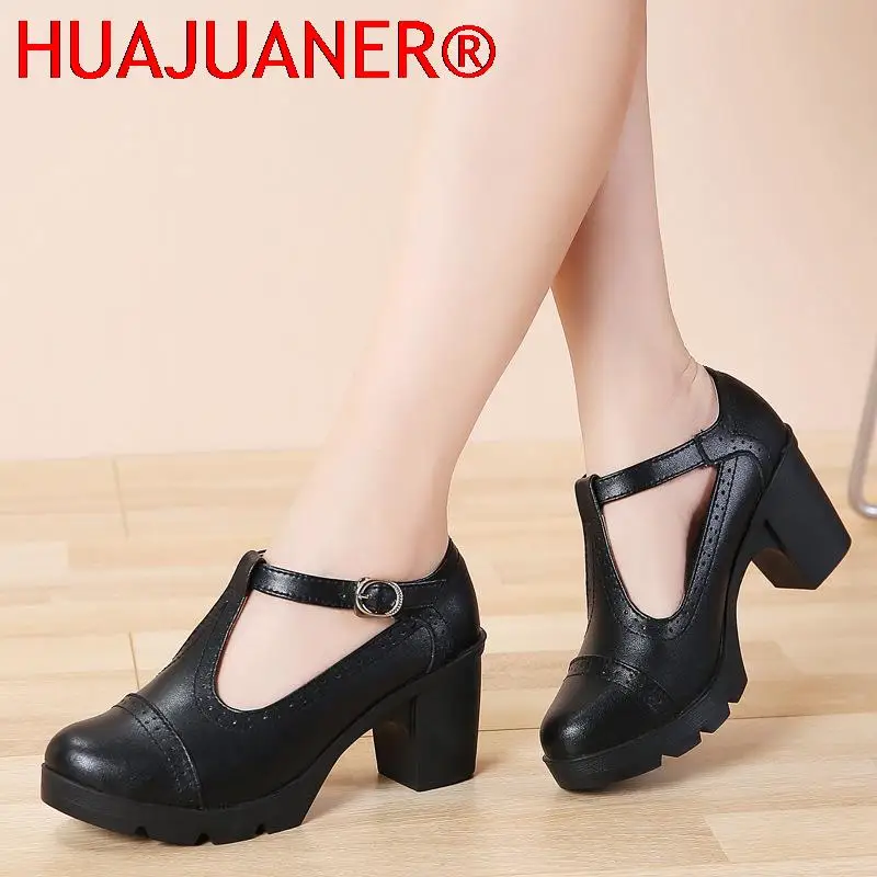 2023 Women Pumps Silvery High heels Lady Genuine Leather Thick with Spring Summer Round Toe Single Shoes Female High Heels 34-43