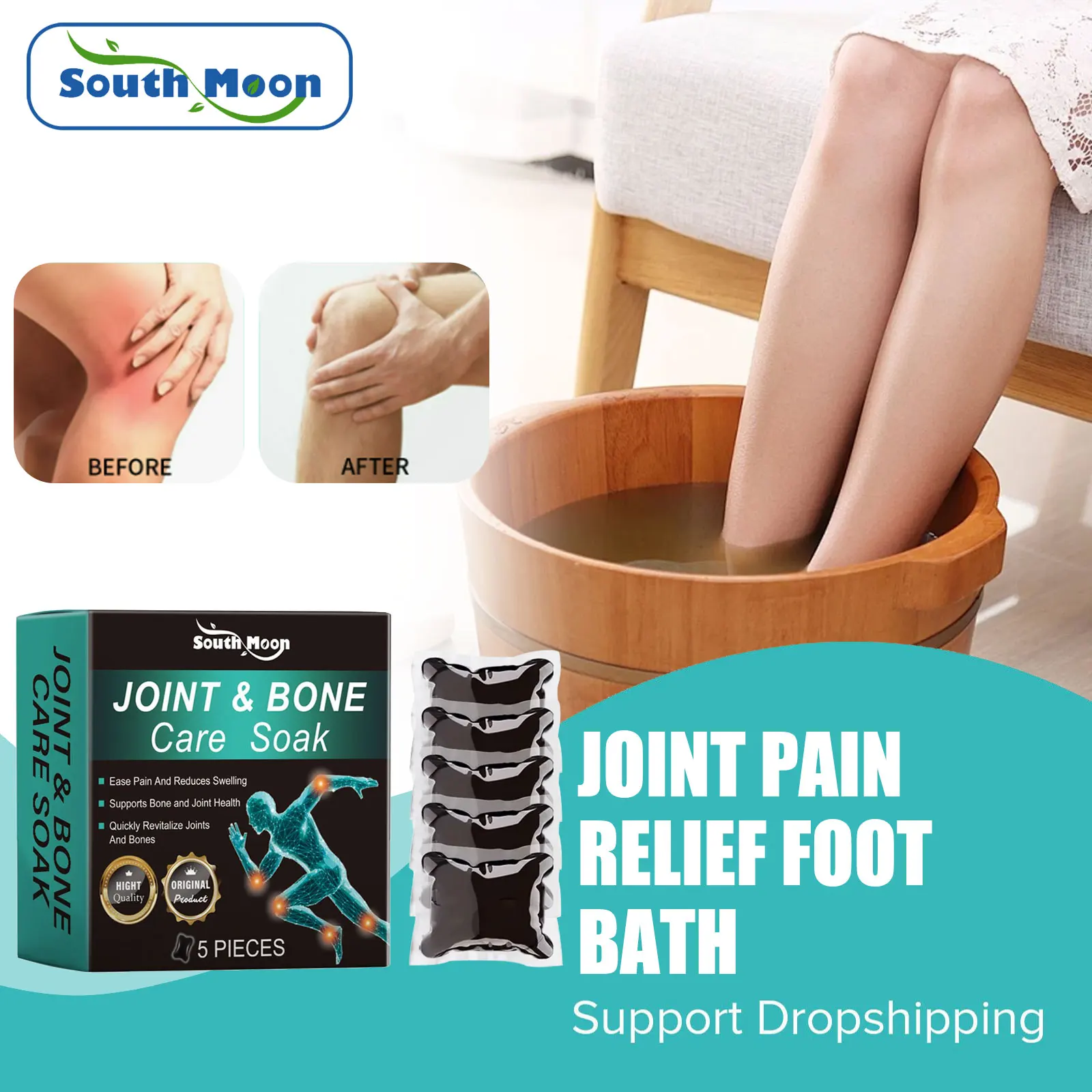 Joint Pain Relief Foot Soak Detoxifying Knee Arthritis Painkiller Relax Muscle Soreness Improve Leg Fatigue Foot Cleansing Bath