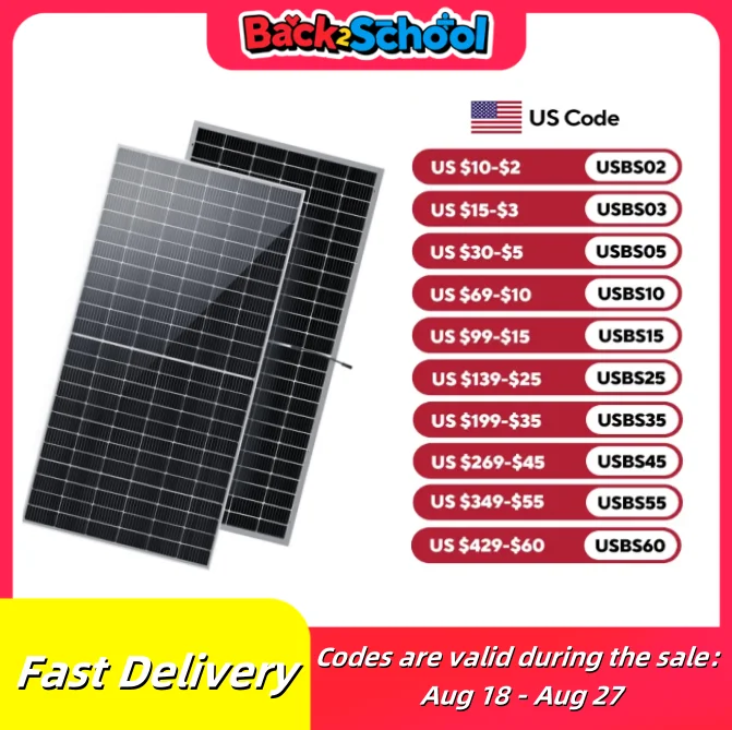 Renogy Bifacial 2pcs 450W/550W Solar Panels 12/24 Volt Monocrystalline for Rooftop Charging Station Farm